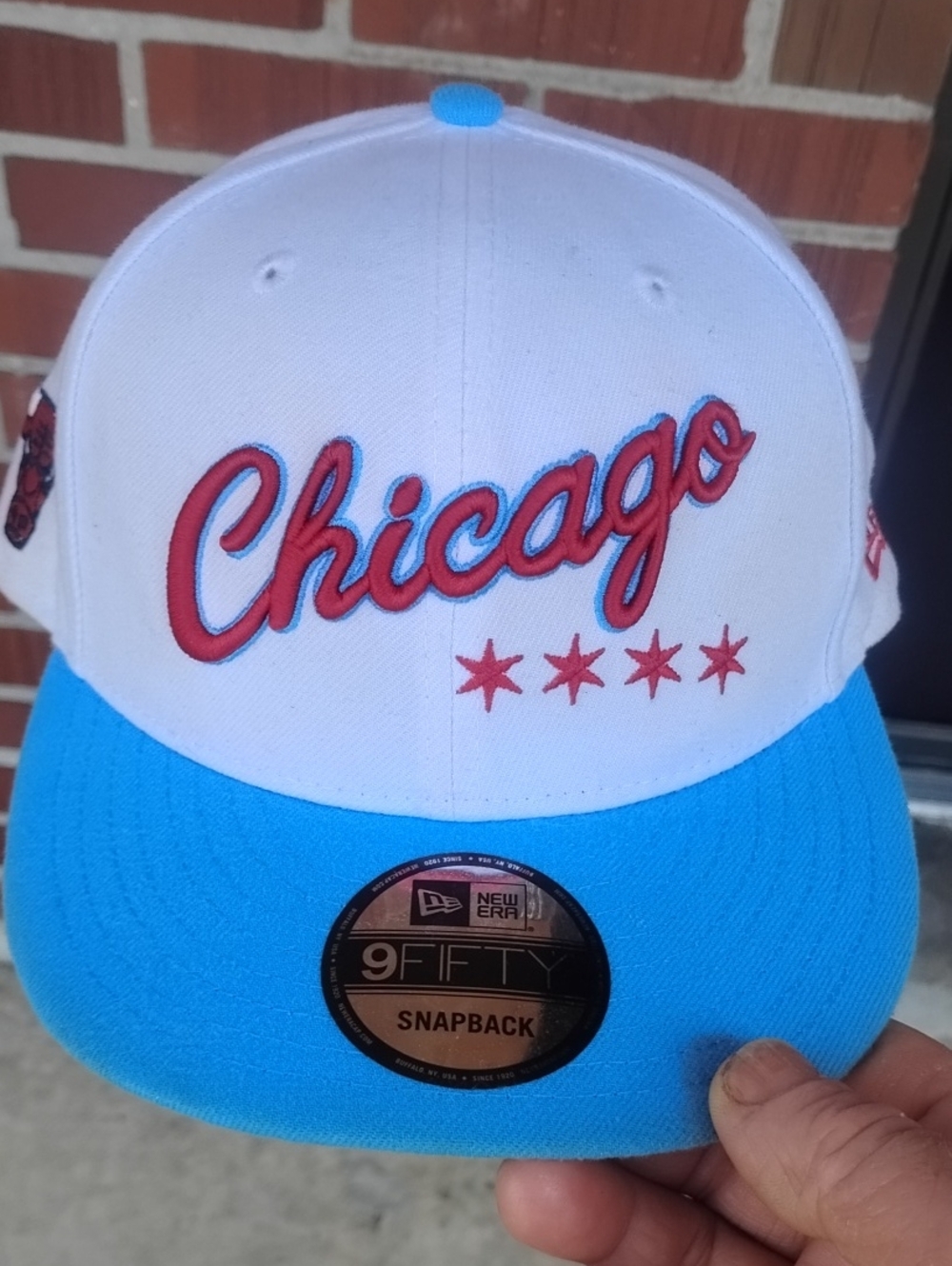 New Era Kids White and Blue Chicago Snapback Hat